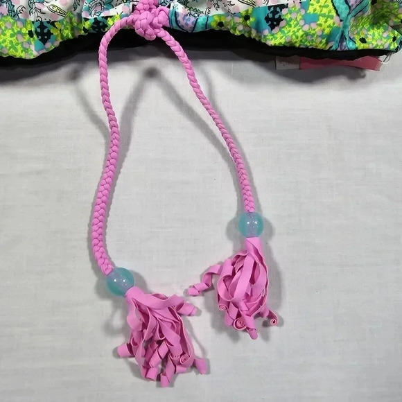 Victoria Secret Swim Suit Bikini Top Medium Reversible Black Green‎ Purple Blue - Picture 2 of 5